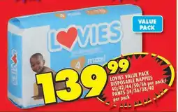 Shoprite LOVIES VALUE PACK DISPOSABLE NAPPIES offer