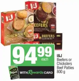 Spar I&J Beefers or Chicksters Beef Patties offer
