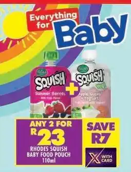 Shoprite Rhodes Squish Baby Food Pouch 110ml offer