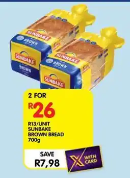 Shoprite SUNBAKE BROWN BREAD 700g offer