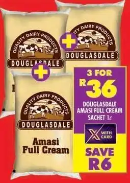 Shoprite DOUGLASDALE AMASI FULL CREAM SACHET 1ℓ offer
