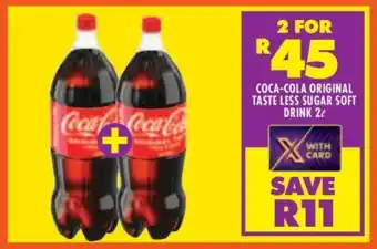 Shoprite Coca-Cola Original Taste Less Sugar Soft Drink 2L offer