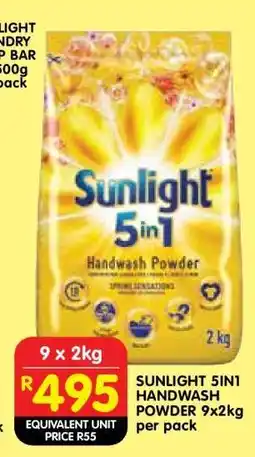 Shoprite SUNLIGHT 5IN1 HANDWASH POWDER 9x2kg offer