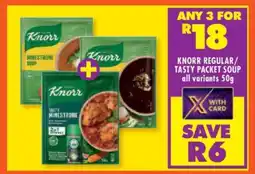 Shoprite KNORR REGULAR/TASTY PACKET SOUP all variants 50g offer