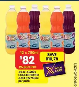 Shoprite JOLLY JUMBO CONCENTRATED JUICE 12x750ml offer