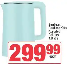 Spar Sunbeam Cordless Kettle offer