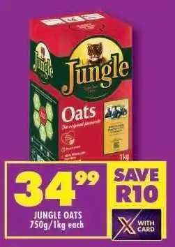 Shoprite JUNGLE OATS 750g/1kg each offer