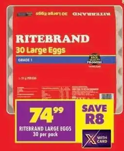 Shoprite RITEBRAND LARGE EGGS 30 per pack offer