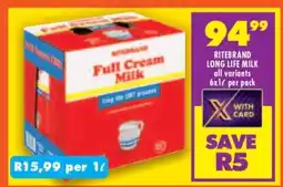 Shoprite RITEBRAND LONG LIFE MILK offer