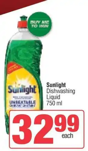 Spar Sunlight Dishwashing Liquid offer
