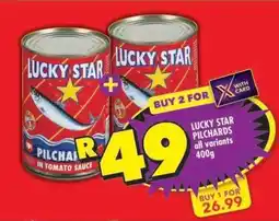 Shoprite LUCKY STAR PILCHARDS all variants 400g offer