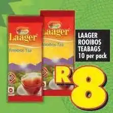 Shoprite LAAGER ROOIBOS TEABAGS 10 per pack offer