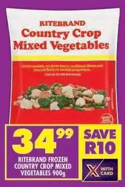 Shoprite RITEBRAND FROZEN COUNTRY CROP MIXED VEGETABLES 900g offer