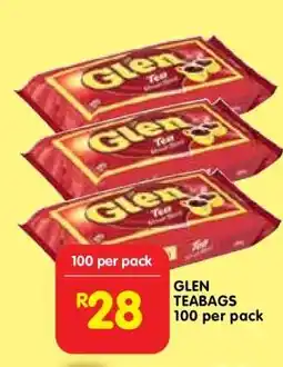 Shoprite GLEN TEABAGS 100 per pack offer