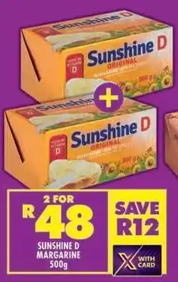 Shoprite SUNSHINE D MARGARINE 500g offer