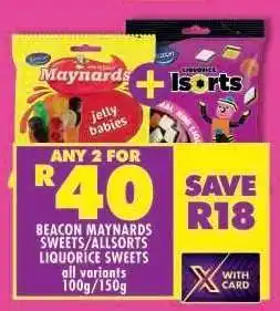 Shoprite BEACON MAYNARDS SWEETS/ALLSORTS LIQUORICE SWEETS offer
