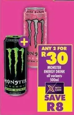 Shoprite MONSTER ENERGY DRINK all variants 500ml offer
