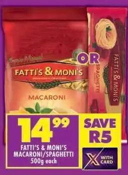 Shoprite Fatti's & Moni's Macaroni/Spaghetti offer