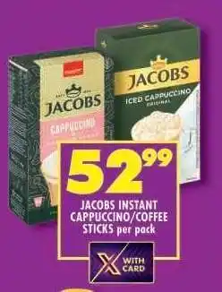 Shoprite Jacobs Instant Cappuccino/Coffee Sticks per pack offer