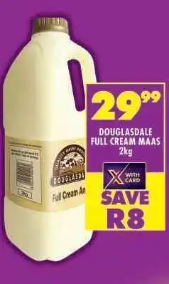 Shoprite DOUGLASDALE FULL CREAM MAAS 2kg offer
