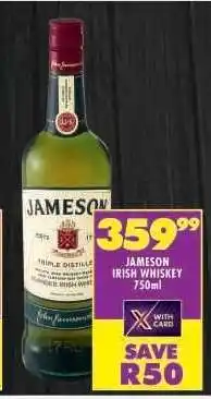 Shoprite JAMESON IRISH WHISKEY 750ML offer