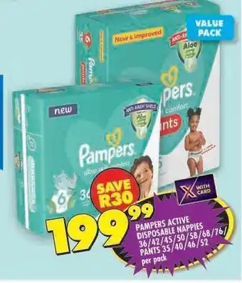 Shoprite Pampers Active Disposable Nappies offer