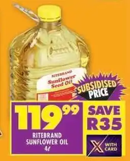 Shoprite RITEBRAND SUNFLOWER OIL 4ℓ offer