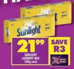 Shoprite SUNLIGHT LAUNDRY BAR 500g each offer