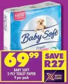 Shoprite BABY SOFT 2-PLY TOILET PAPER offer