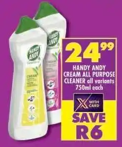 Shoprite HANDY ANDY CREAM ALL PURPOSE CLEANER all variants 750ml each offer