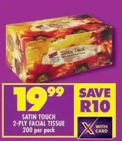 Shoprite SATIN TOUCH 2-PLY FACIAL TISSUE offer