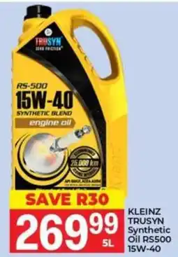 Elite Power Trade Cash & Carry KLEINZ TRUSYN Synthetic Oil RS500 15W-40 offer