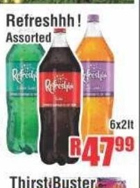 Devland Cash And Carry Refreshhh! Assorted 6x2lt offer