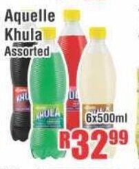 Devland Cash And Carry Aquelle Khula Assorted 6x500ml offer