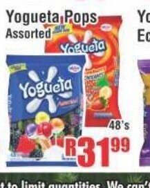 Devland Cash And Carry Yogueta Pops Assorted 48's offer