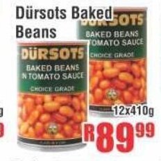 Dursots Baked Beans 12x410g