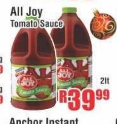 All Joy Tomato Sauce 2lt