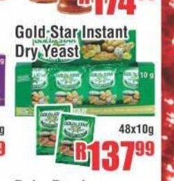 Devland Cash And Carry Gold Star Instant Dry Yeast 48x10g offer
