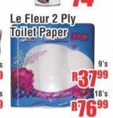 Devland Cash And Carry Le Fleur 2 Ply Toilet Paper 9's offer