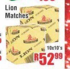 Devland Cash And Carry Lion Matches 10x10's offer