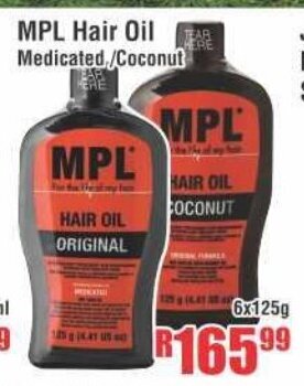 Devland Cash And Carry MPL Hair Oil Medicated/ Coconut 6x125g offer