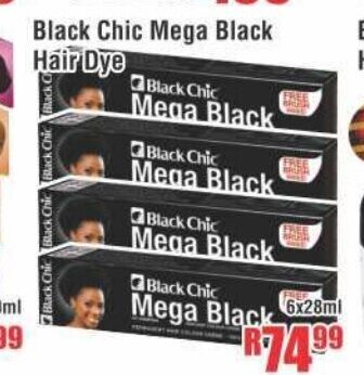 Black Chic Mega Black Hair Dye 6x28ml