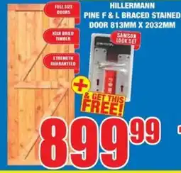 Boxer Build Hillermann pine f & l braced stained door offer