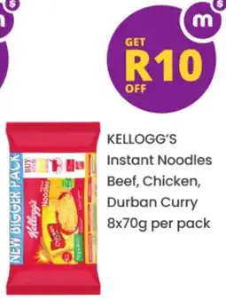 Shoprite KELLOGG'S Instant Noodles Beef, Chicken, Durban Curry offer