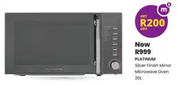 Shoprite PLATINUM Silver Finish Mirror Microwave Oven offer