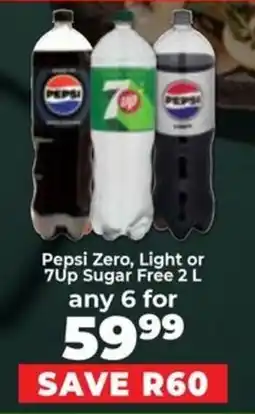 Food Lover's Market Pepsi Zero, Light or 7Up Sugar Free offer