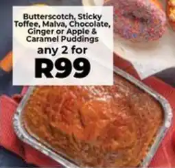 Food Lover's Market Butterscotch, Sticky Toffee, Malva, Chocolate, Ginger or Apple & Caramel Puddings offer