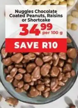 Food Lover's Market Nuggles Chocolate Coated Peanuts, Raisins or Shortcake offer