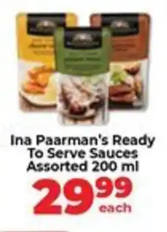 Food Lover's Market Ina Paarman's Ready To Serve Sauces Assorted offer