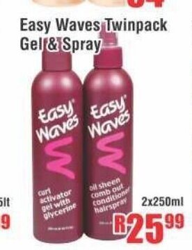 Devland Cash And Carry Easy Waves Twinpack Gel & Spray 2x250ml offer